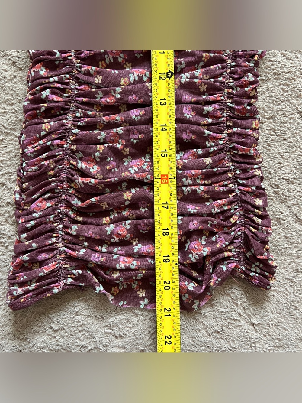 Intimately Free People Under It All Mesh Top Boho Ruched Stretchy Festival Sz XS - Picture 4 of 8